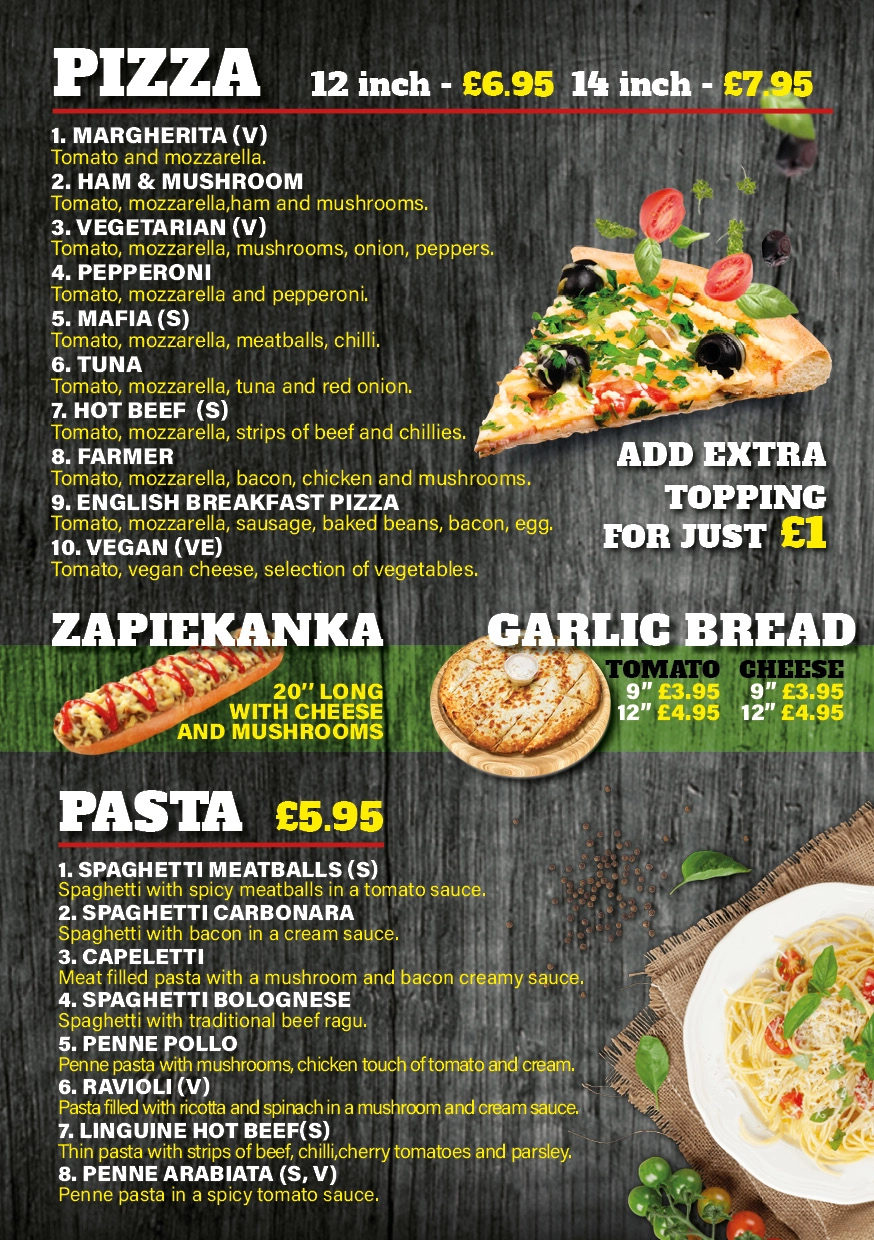 Menu Anthony’s Pizza
