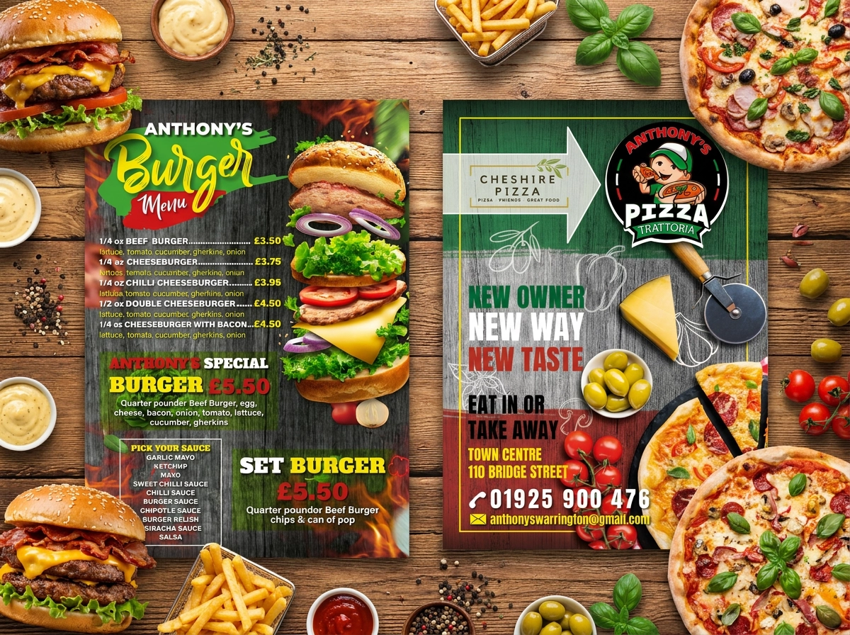 Menu burgerowe w ramie