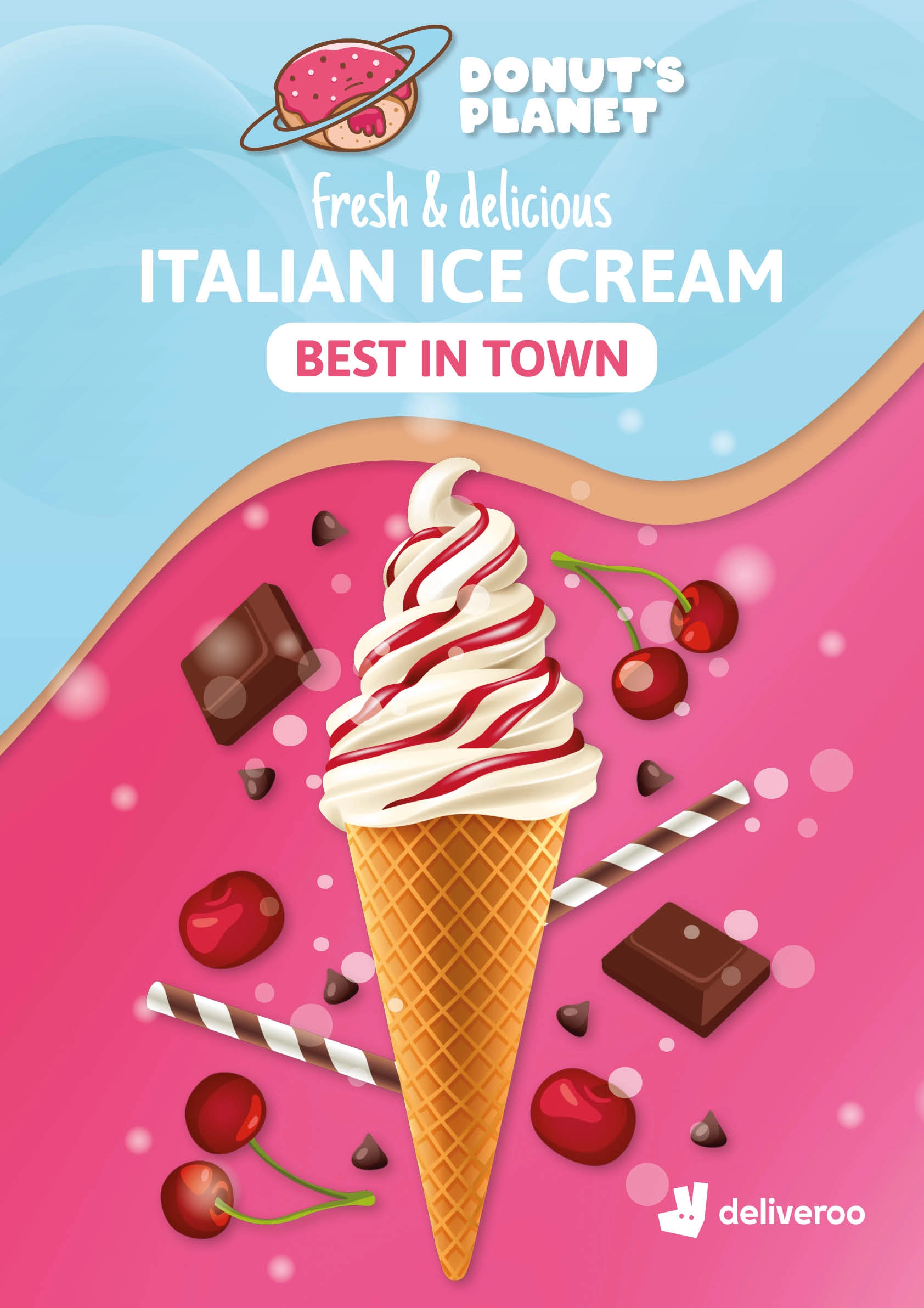 Plakat A1 z lodami Donuts