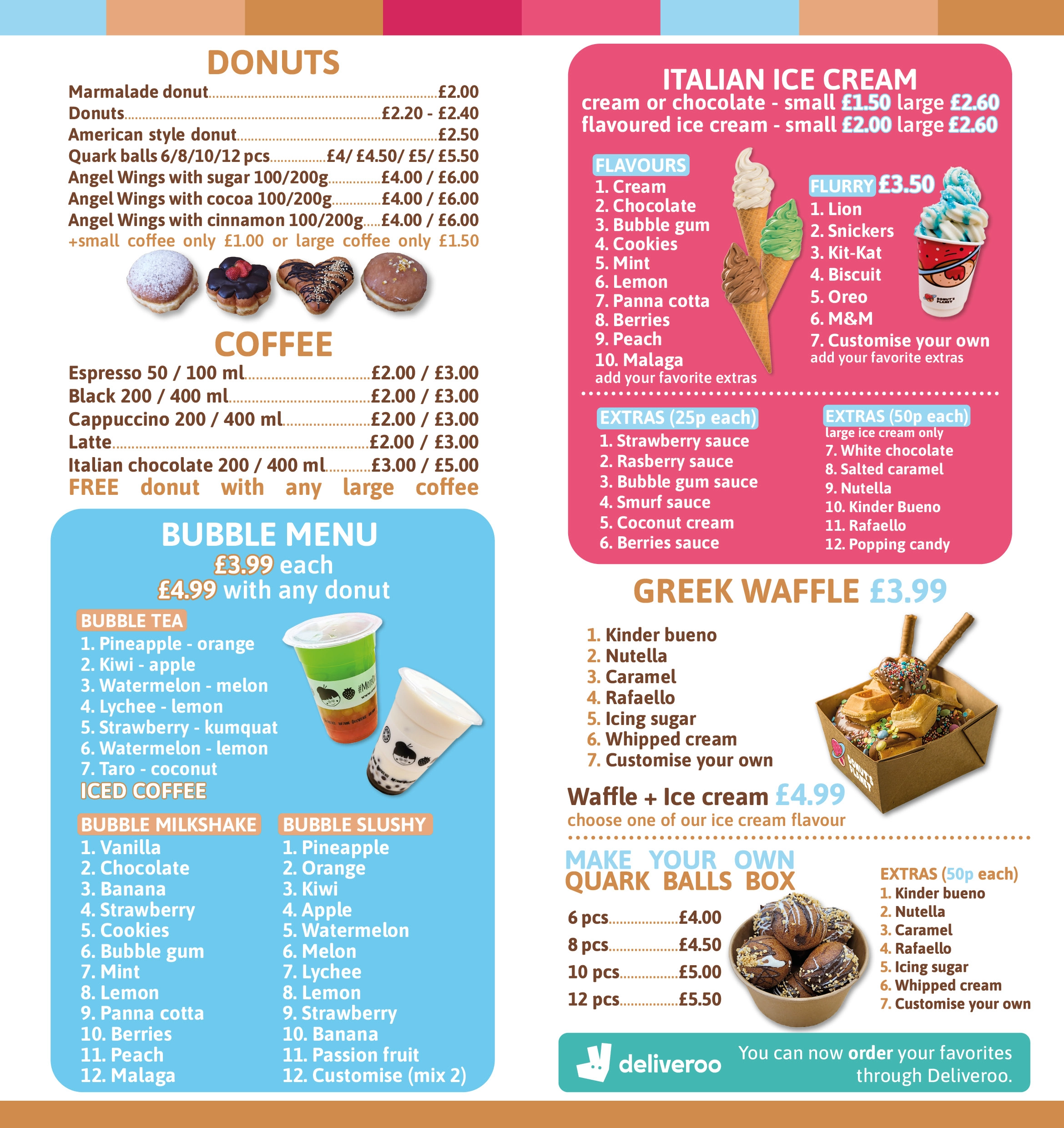 Składane menu Donuts