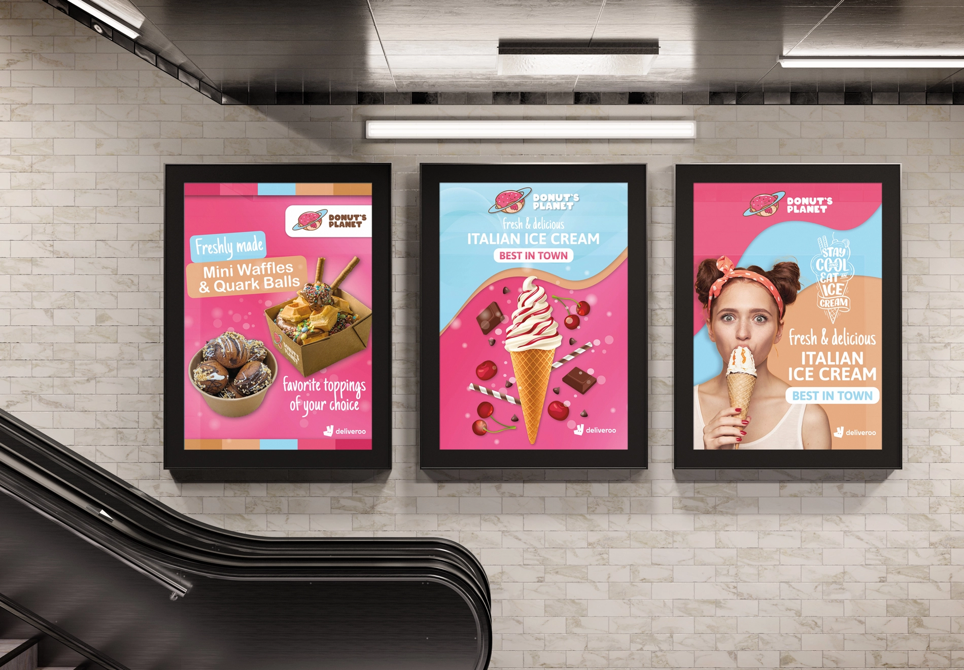 Mockup kampanii Donuts na ekranach