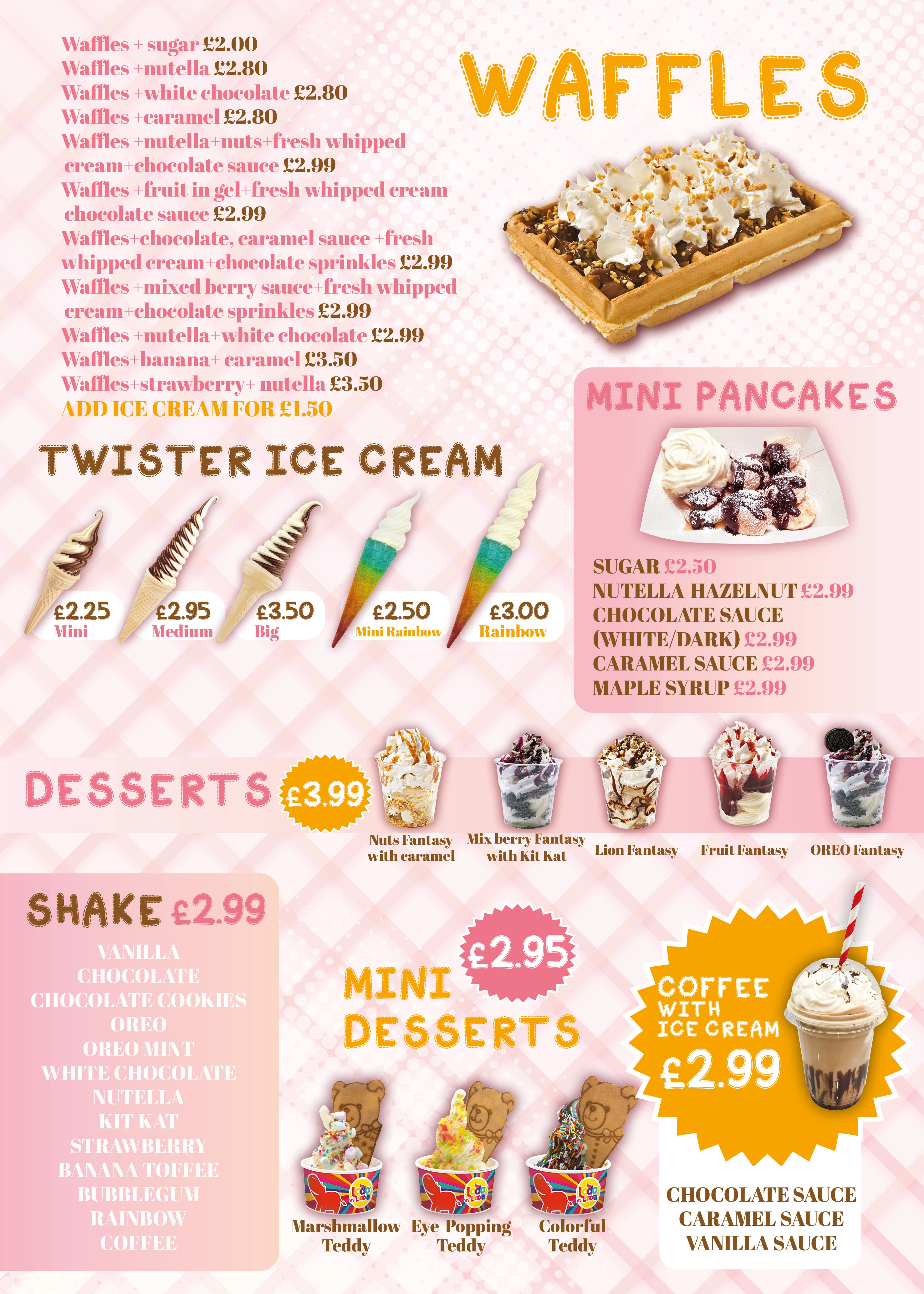 Menu deserowe Ice and Roll